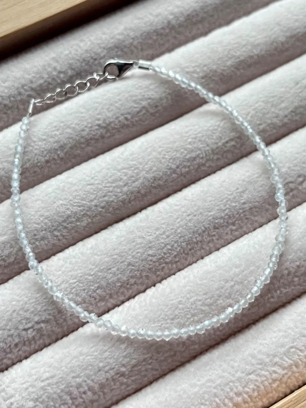 B039 | Genuine White Topaz Micro Beaded Bracelet
